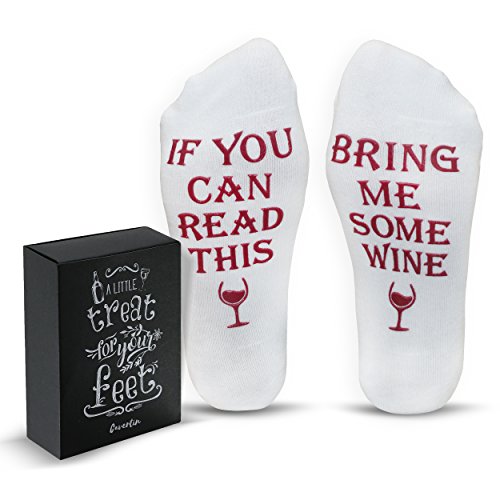 Wine, Coffee, Chocolate KSPOWWIN If You Can Read This Funny Socks Gift Idea for Women and Men