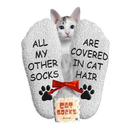 Cavertin Fuzzy Cat Socks with Gift Packaging
