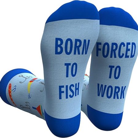 Cavertin Men's Funny Socks Hunting Fishing Football Baseball