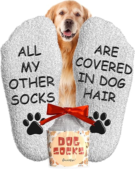 Cavertin Fuzzy Dog Socks with Gift Packaging,